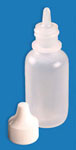 EMPTY plastic Boston style 1/2 oz. bottles with eye-dropper type caps.
