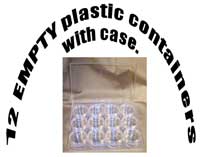 Empty plastic pots for storing your nail and nail art supplies.
